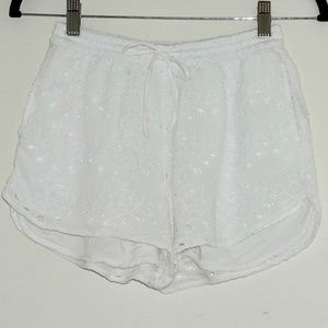 Hollister White Eyelet Shorts